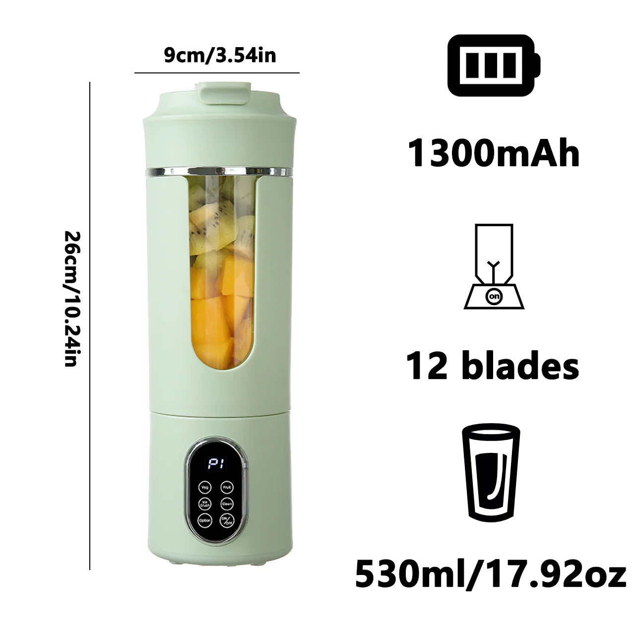 Smoothio 530 Wireless 12-Blade Portable Blender